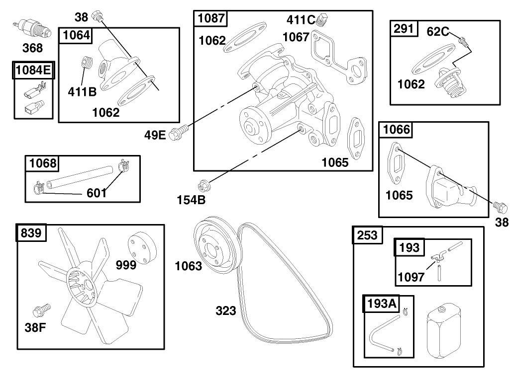 Water Pump and Fan Assembly