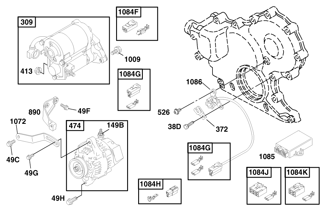 Alternator & Starter Assembly