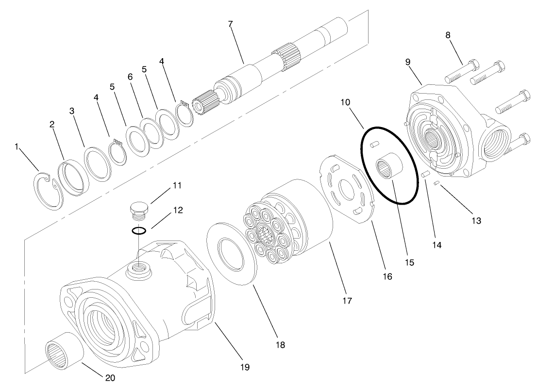 Hydraulic Motor Assembly No. 92-7385 Rh