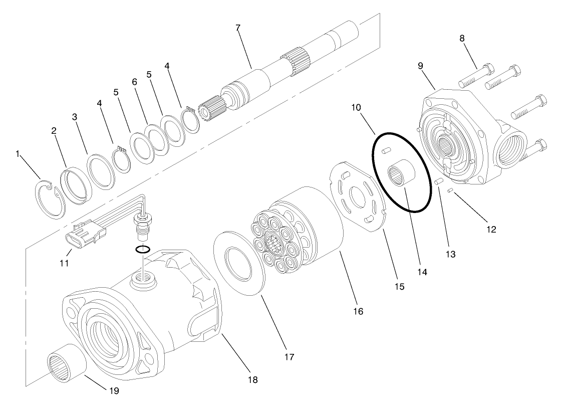 Hydraulic Motor Asm No. 93-7476 W/sensor Lh