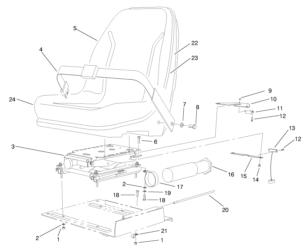 Seat Frame & Throttle Assembly