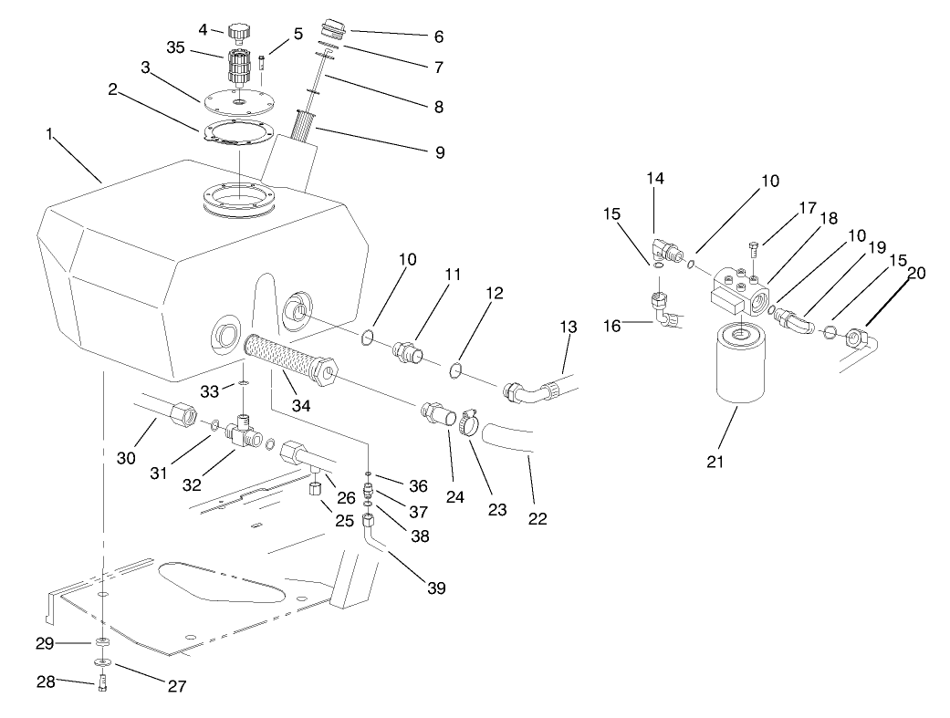 Hydraulic Filter & Reservoir Assembly