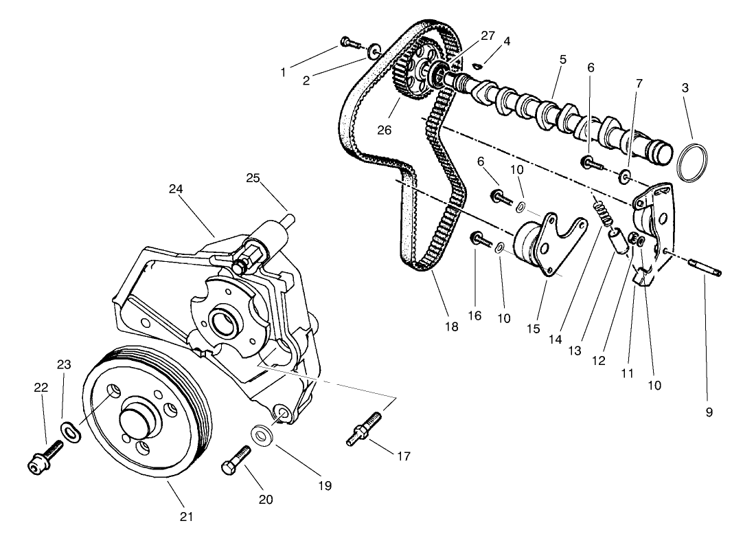 Camshaft & Fan Support Assembly
