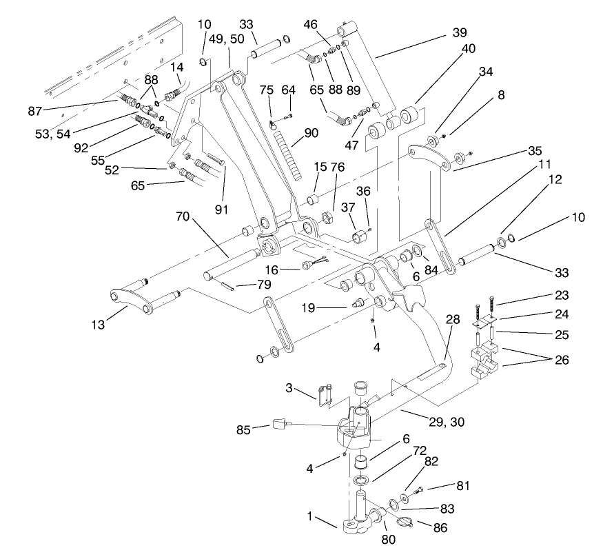 Wing Lift Arm Assembly-No. 6 & 7
