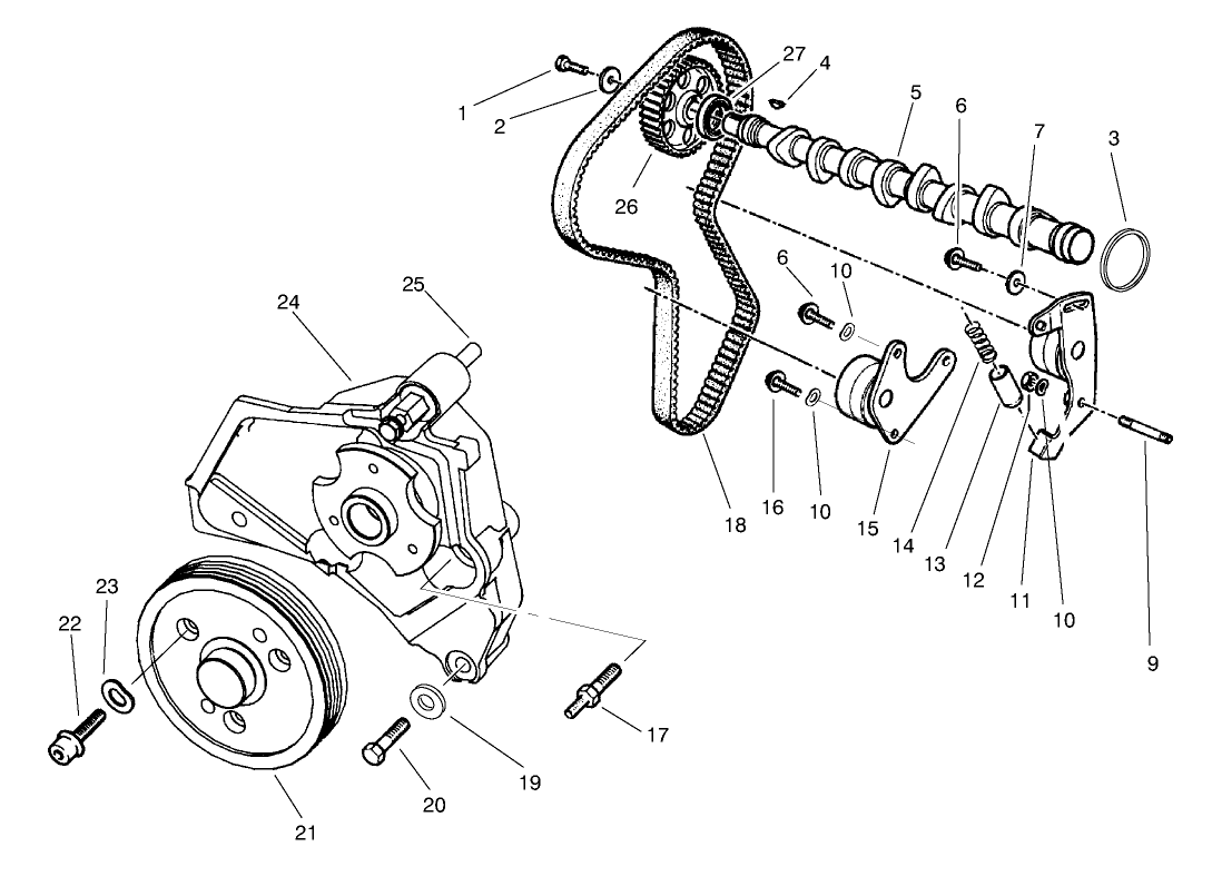 Camshaft & Fan Support Assembly