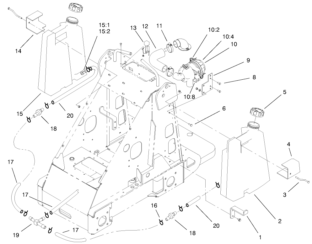Fuel Tank And Air Filter Assembly