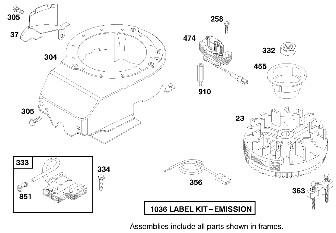 Engine Briggs & Stratton Model 12h807-1760-E1 (model No. 20021 Serial No. 9940000-9941632)