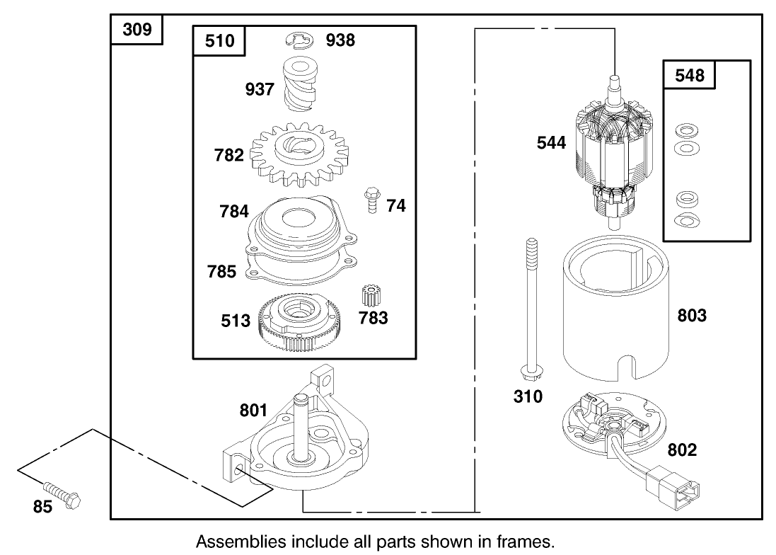 Engine Briggs & Stratton Model 12h807-1760-E1 (model No. 20021 Serial No. 9940000-9941632)