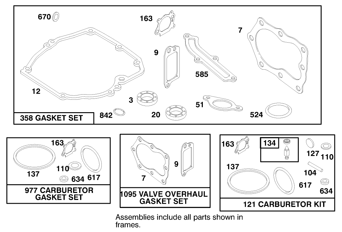 Engine Briggs & Stratton Model 12h807-1760-E1 (model No. 20021 Serial No. 9940000-9941632)