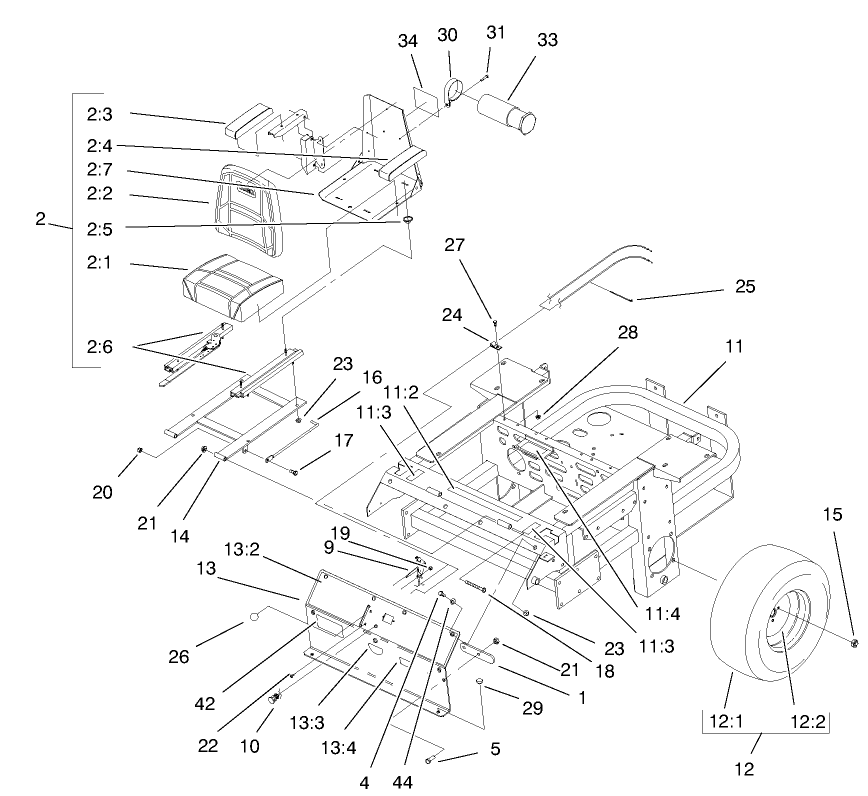 Rear Frame And Wheel Assembly