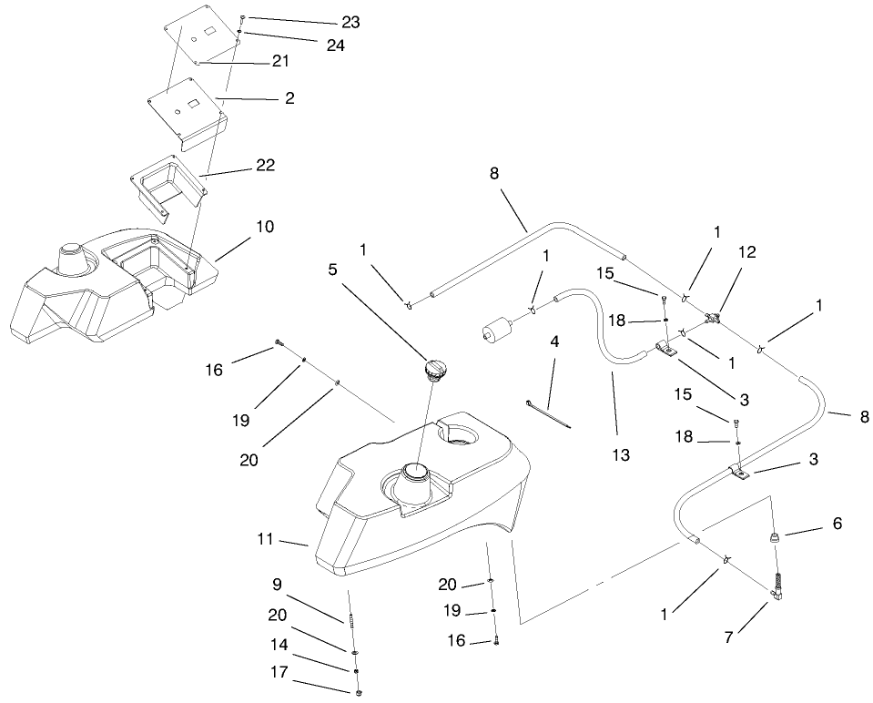 Tank And Fuel Lines Assembly