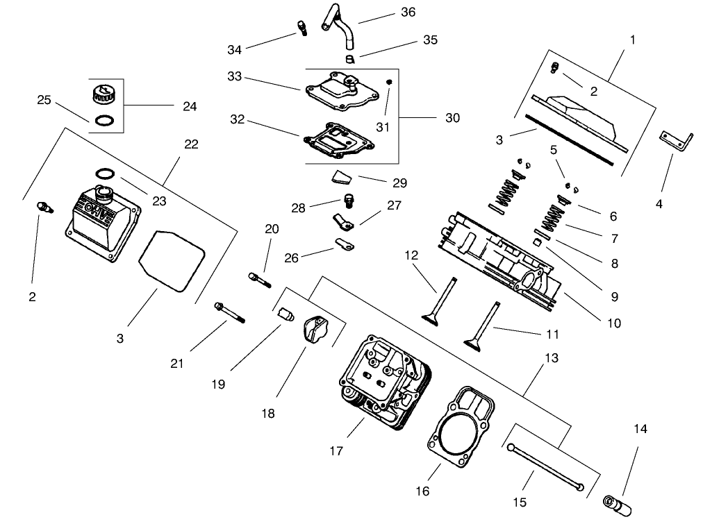 Group 4-Head/valve/breather (ch25s 68606 Kohler)
