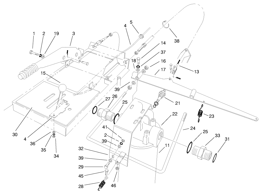 Parking Brake, Throttle & Oil Filter Assembly