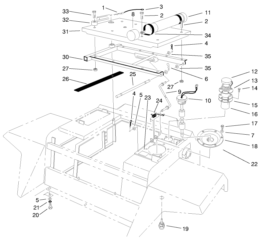Seat Platform & Filler Cap Assembly