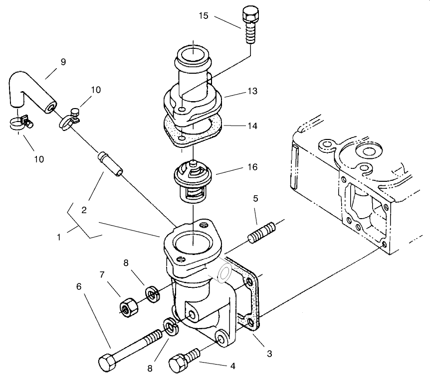 Water Flange And Thermostat