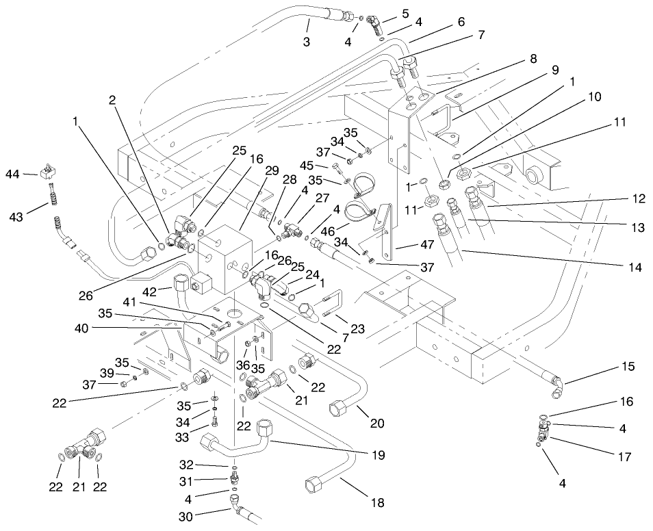 Hydraulic Circuit-Rear Wheel Drive (continued)