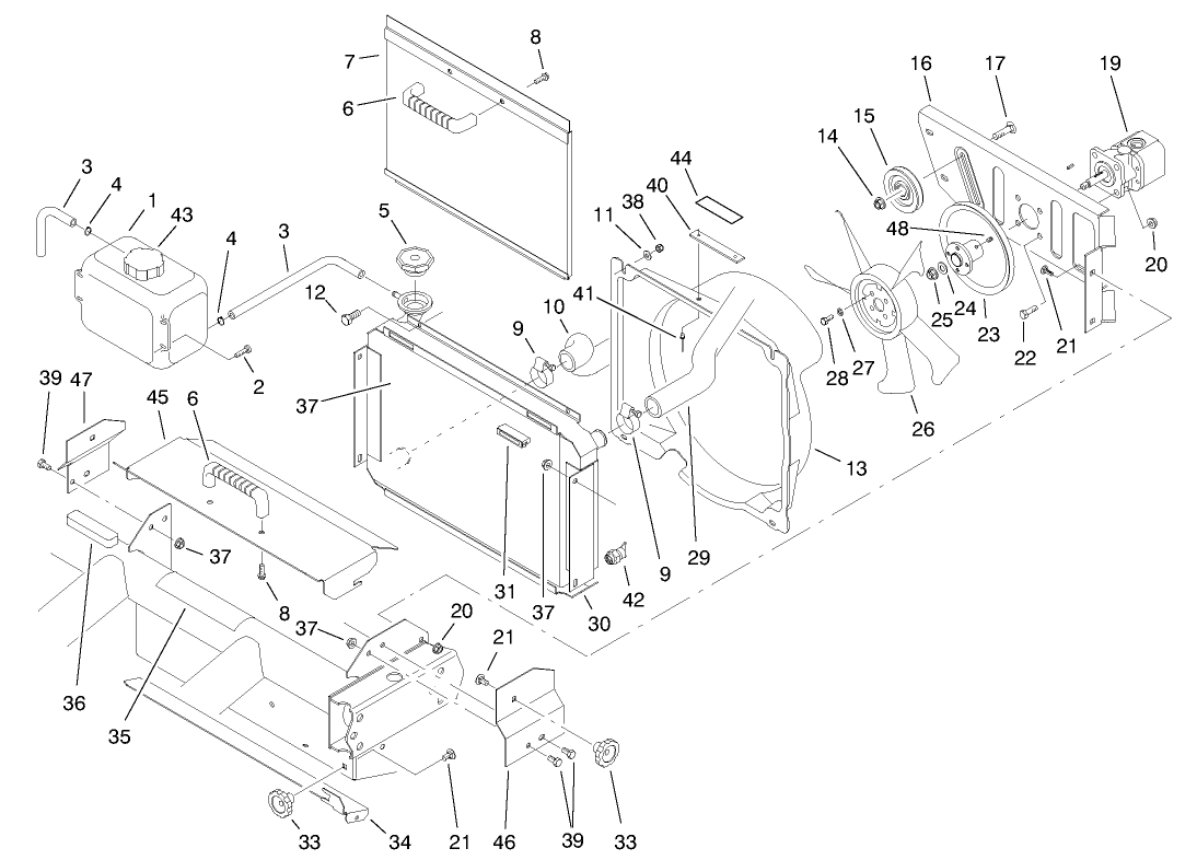 RADIATOR & HYDRAULIC PUMP ASM