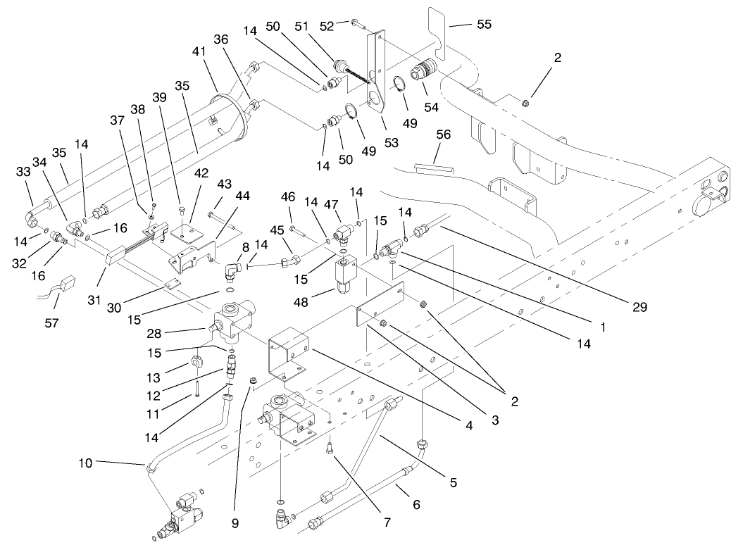 REMOTE HYDRAULICS PLUMBING ASM (MODEL 07200TC)