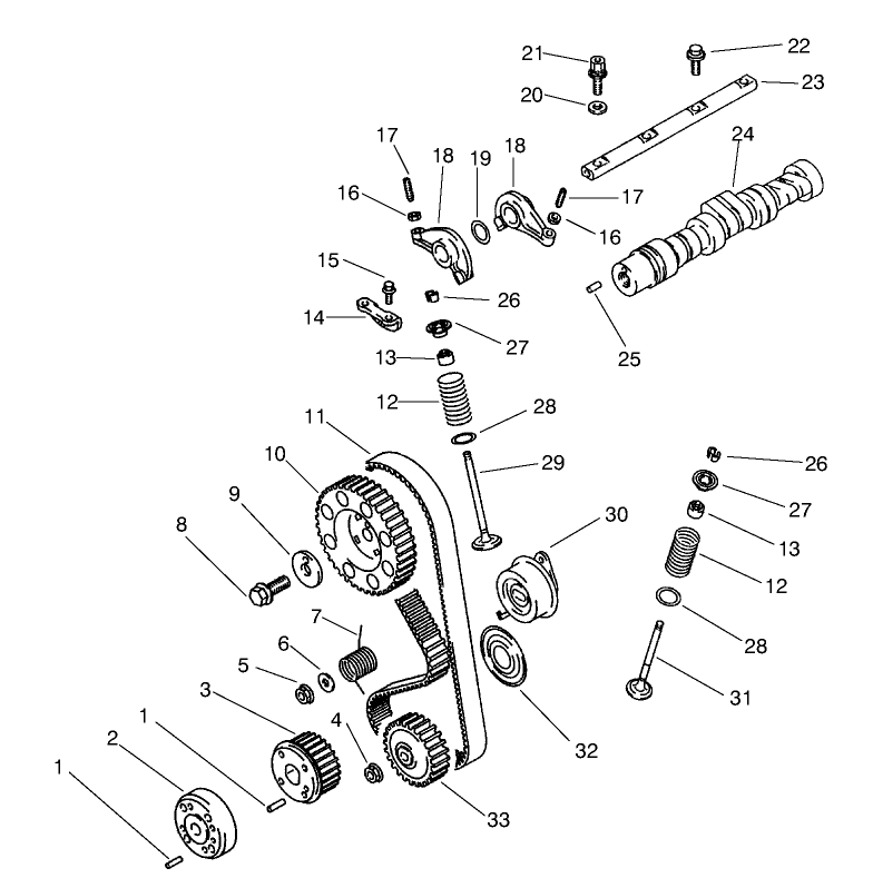 CAMSHAFT & VALVES ASM