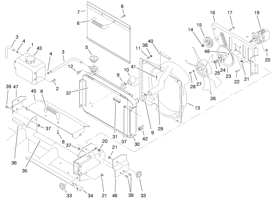 Radiator & Hydraulic Pump Assembly