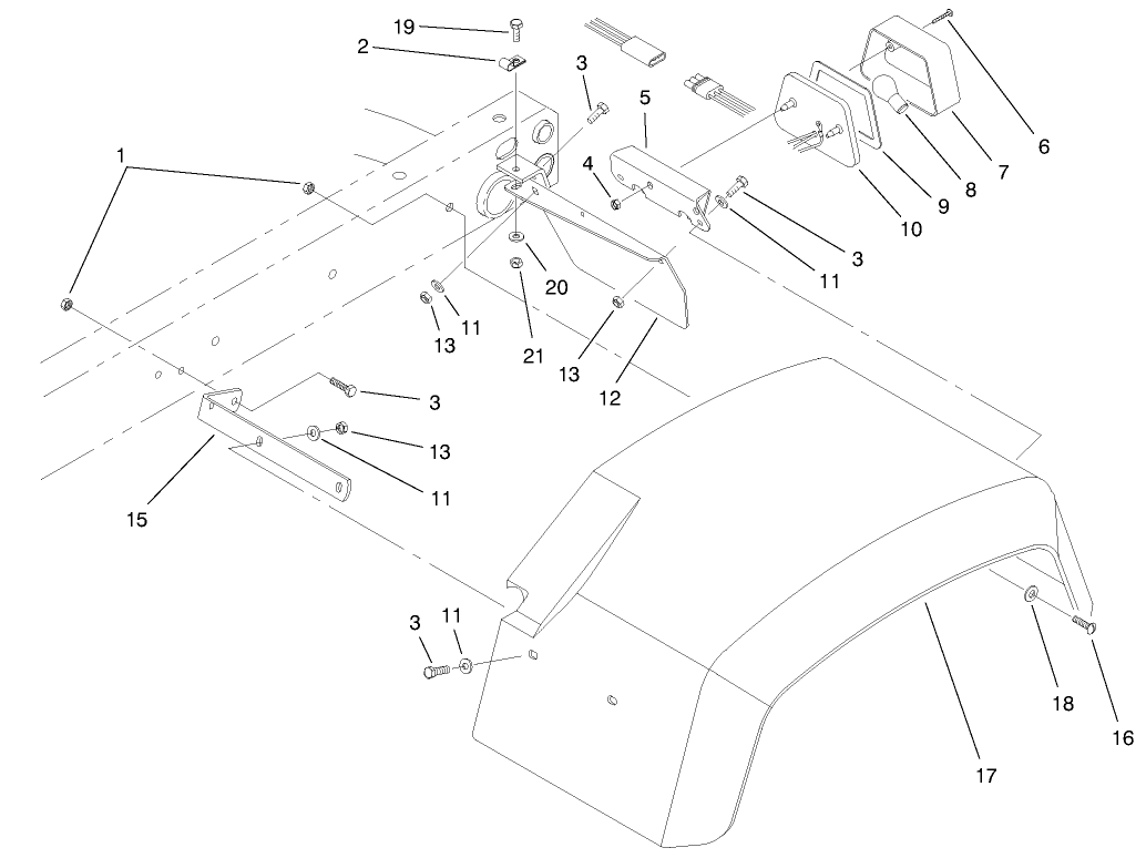 Rear Fender & Tail Light Assembly