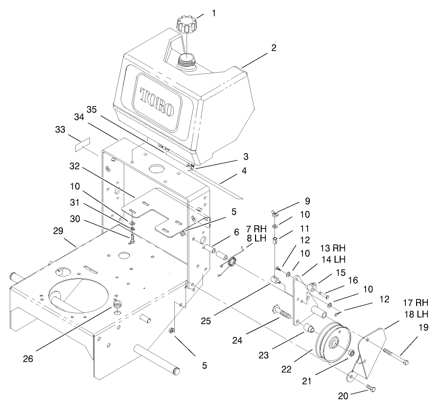 Fuel Tank And Idler Bracket Assembly
