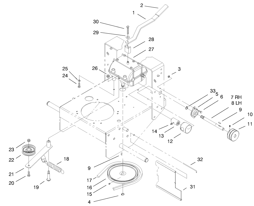 Transmission & Idler Pulley Assembly