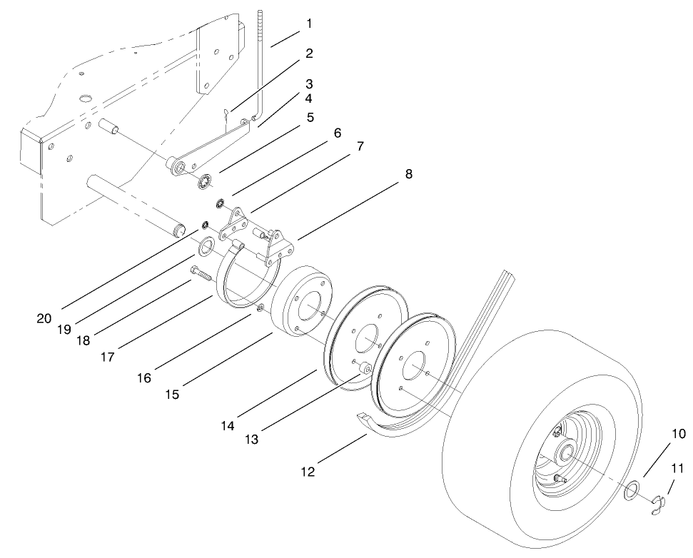 Brake, Wheel Pulley & Wheel Assembly
