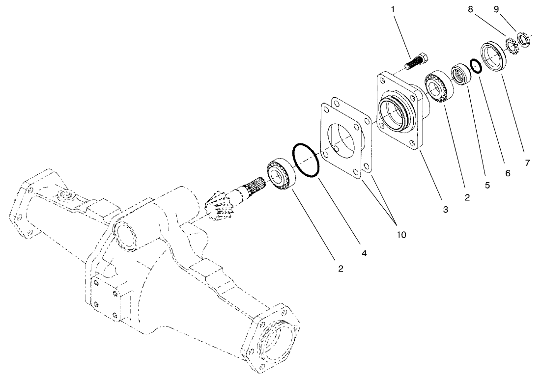 Rear Axle Assembly No. 95-7501 Bevel Pinion Shaft Assembly