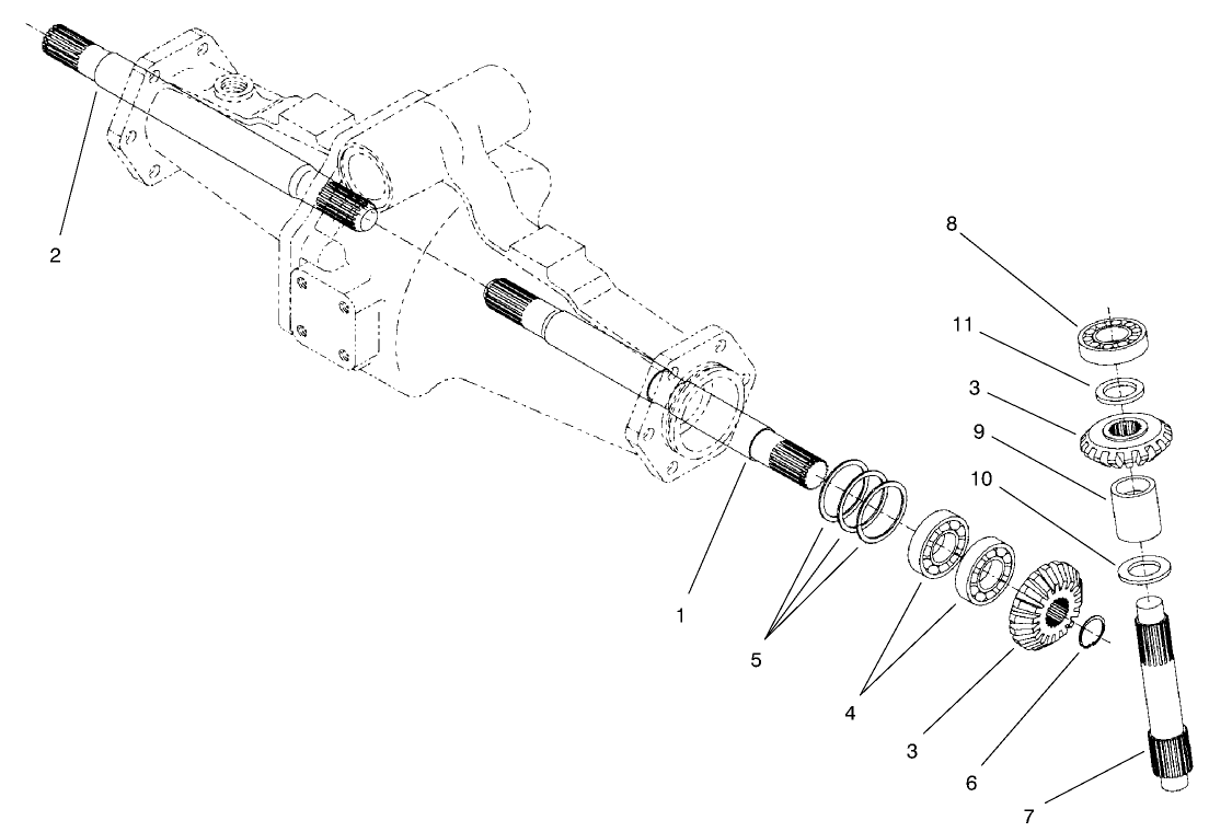 Rear Axle Assembly No. 95-7501 (continued) Bevel Gear Shaft Assembly
