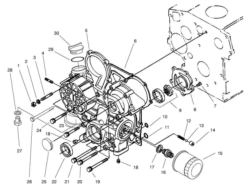 Gear Case and Oil Filter Assembly