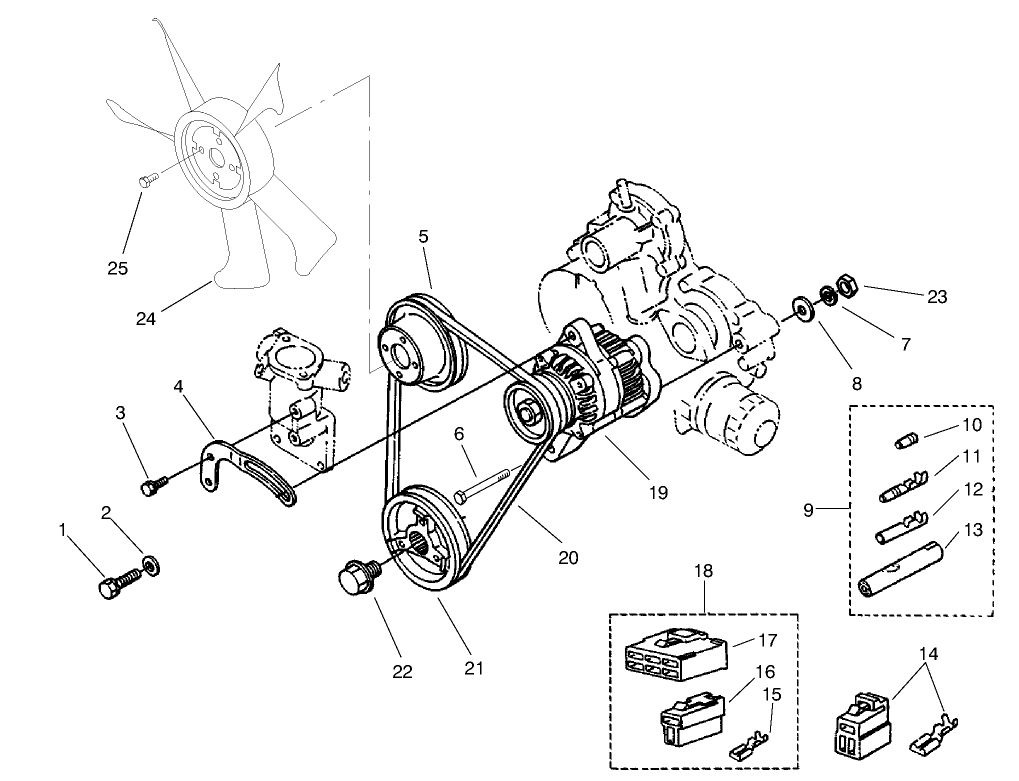 Alternator and Pulley Assembly