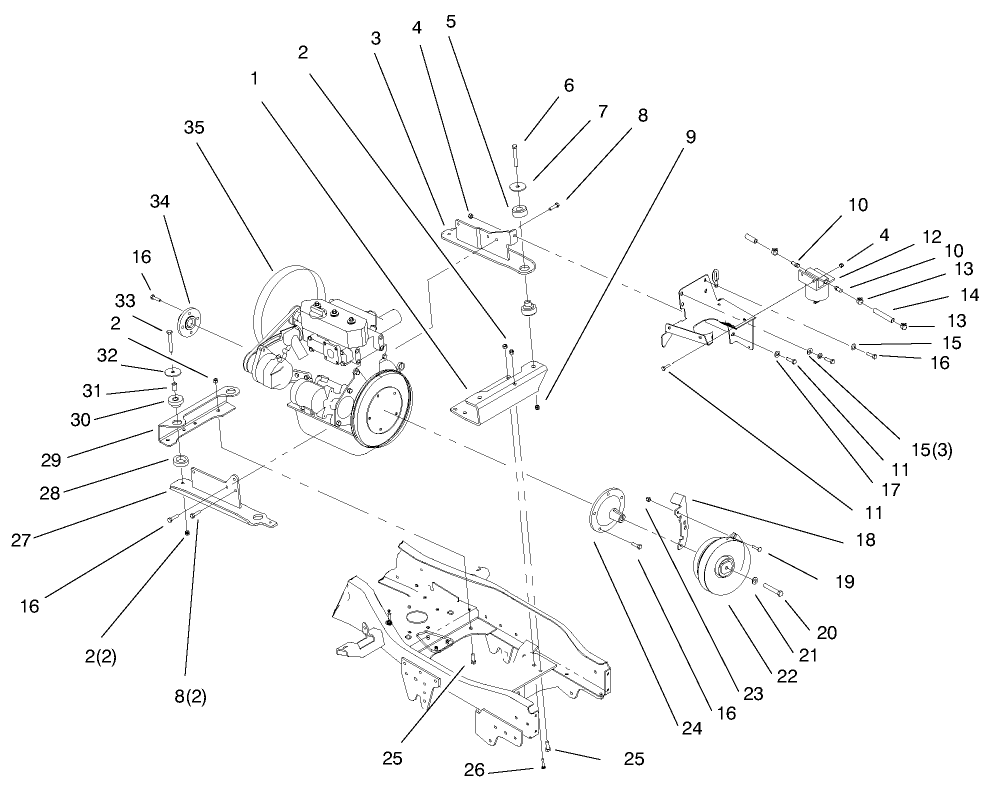 Liquid Cooled Diesel Engine Assembly