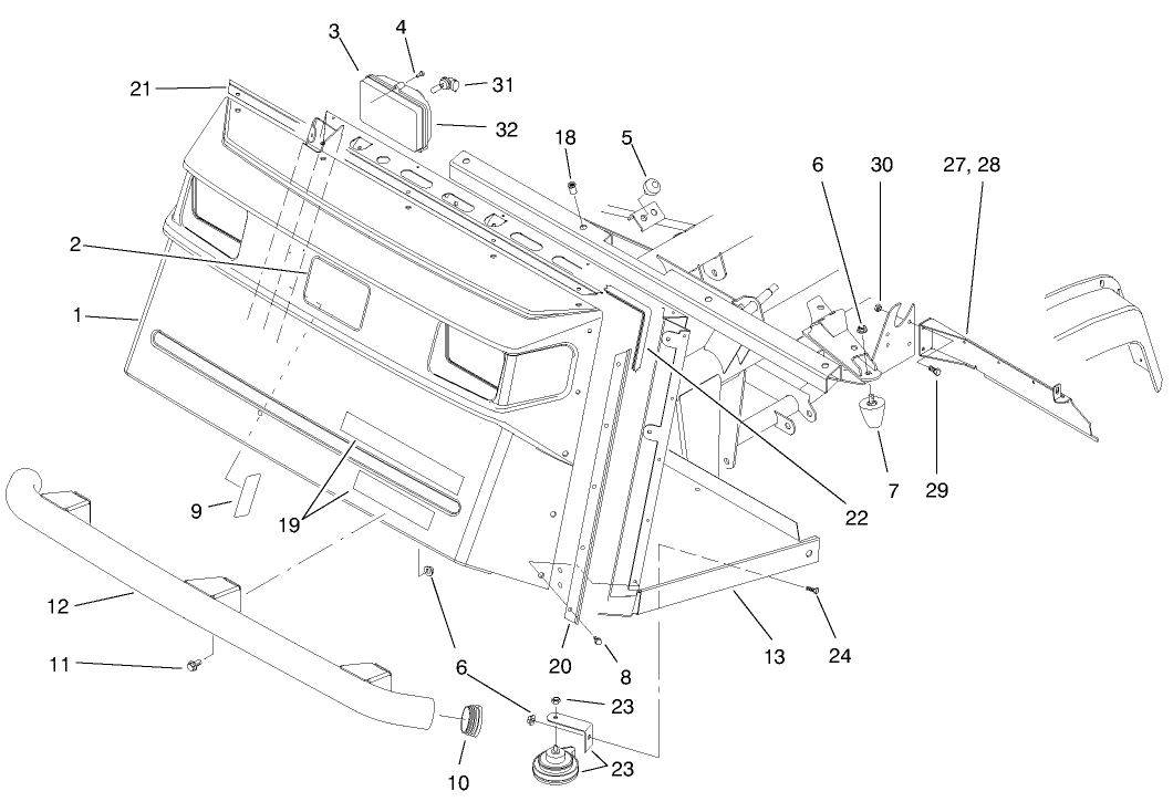 Front Bumper And Hood Assembly