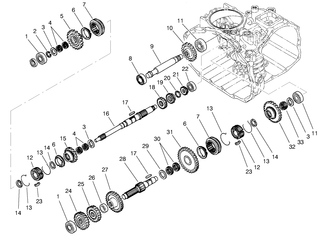 Transaxle Gear Shafts Assembly
