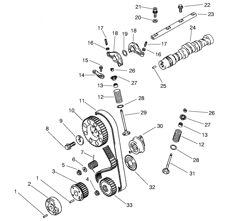 Camshaft And Valves Assembly