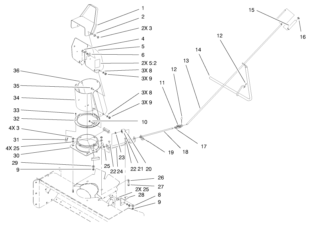 Chute And Rotation Assembly