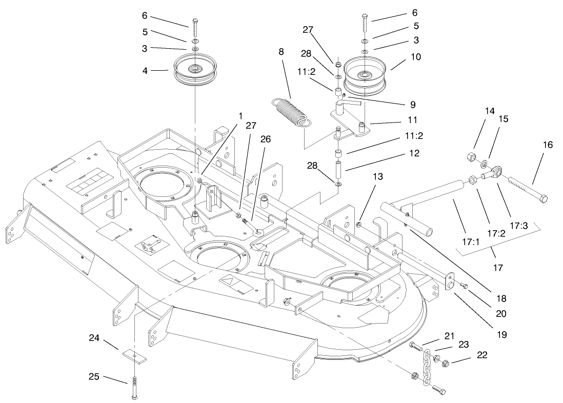 Idler, Pulley/lift Strut, Chains Assembly