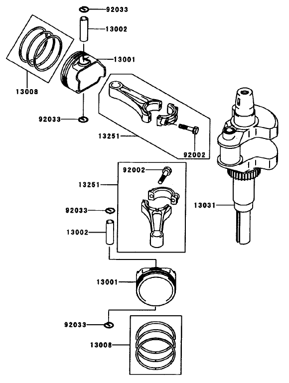 Piston/crankshaft Assembly Kawasaki Fh601v-S07