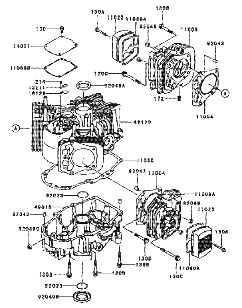 Cylinder/crankcase Assembly Kawasaki Fh601v-S07