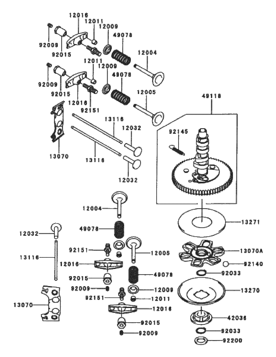 Valve/camshaft Assembly Kawasaki Fh601v-S07