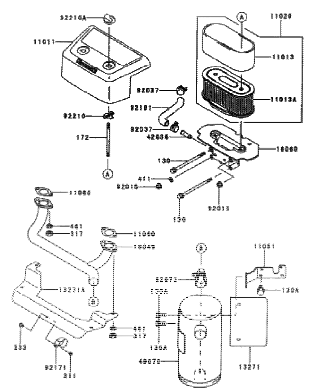 Air-Filter/muffler Assembly Kawasaki Fh601v-S07