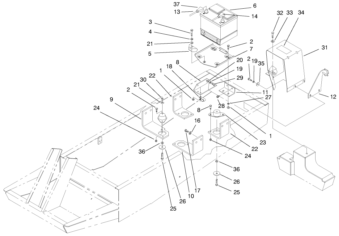 Battery & Engine Mount Assembly