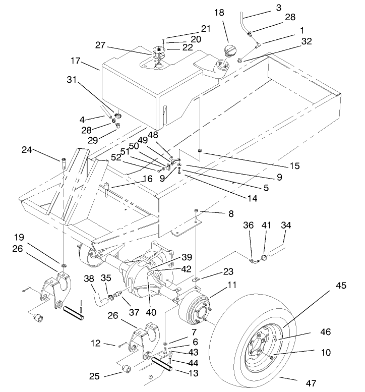 Fuel Tank & Axle Assembly