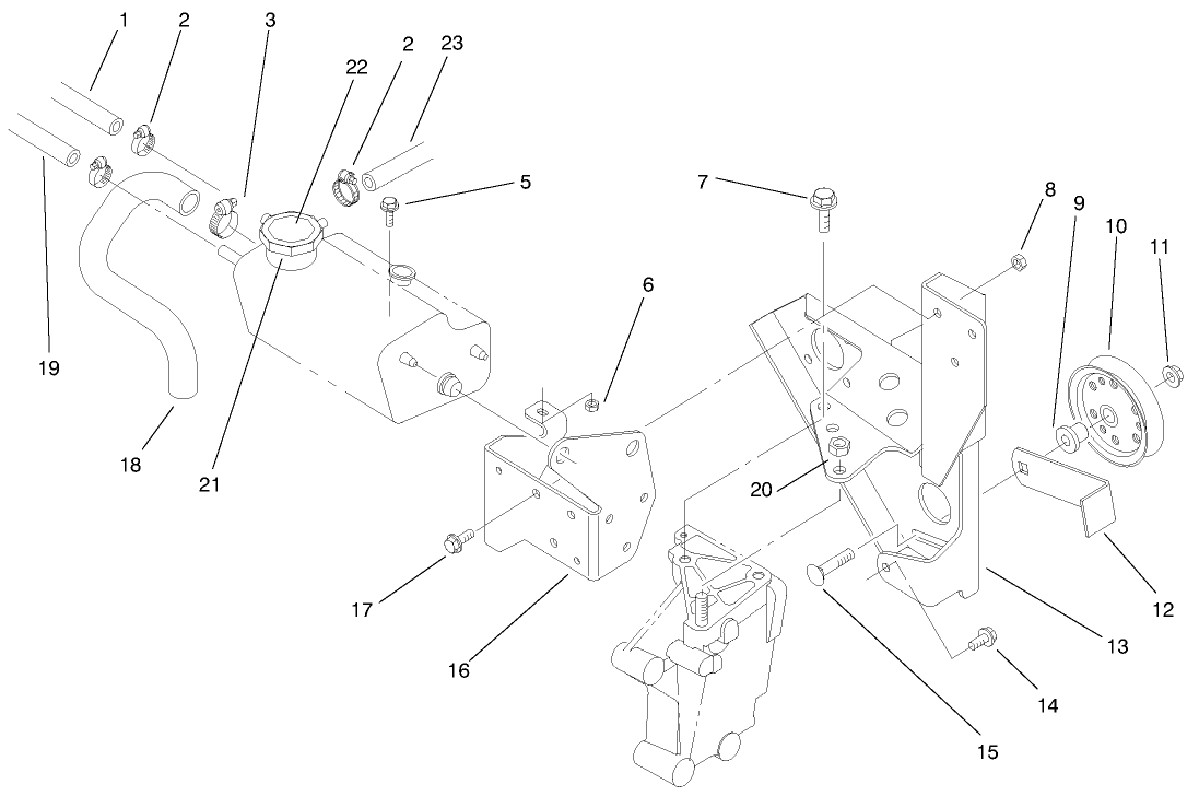 Fan Bracket & Degasser Assembly