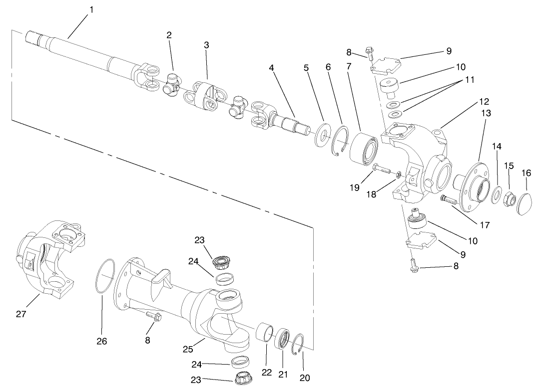 4wd Axle-Universal Joint & Kingpin Assembly