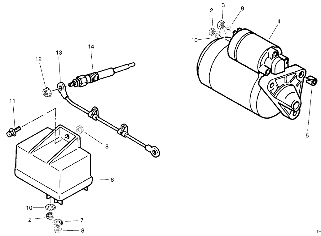 Starter & Glow Plugs Assembly