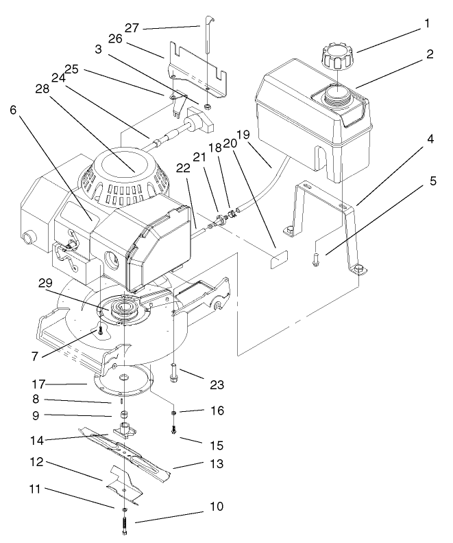 Engine, Blade & Tank Assembly