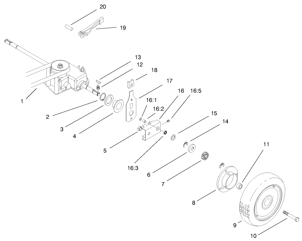 Rear Wheel & Gear Case Assembly