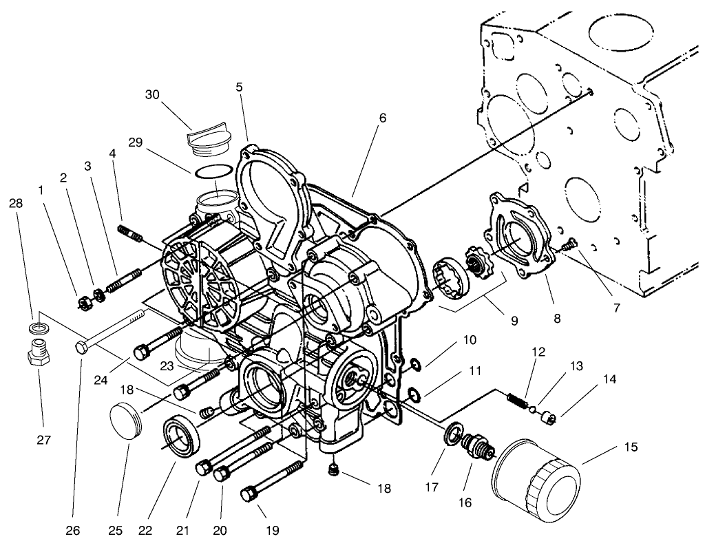 Gear Case and Oil Filter Assembly